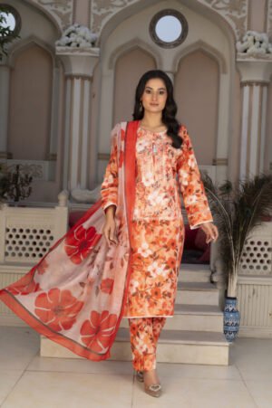 3-PIECE SUIT EMBROIDERED & DIGITAL PRINTED