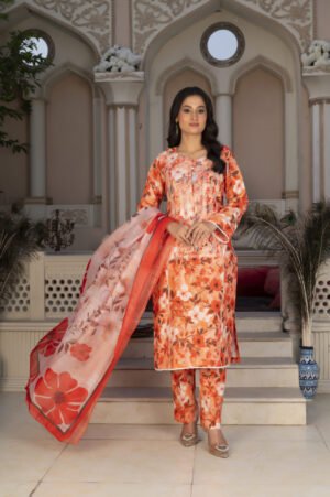 3-PIECE SUIT EMBROIDERED & DIGITAL PRINTED
