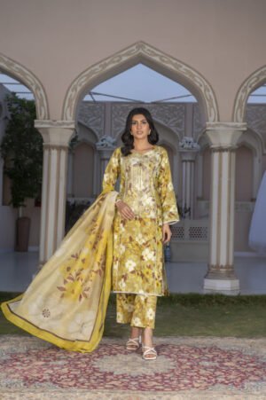 3-PIECE SUIT EMBROIDERED & DIGITAL PRINTED