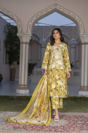 3-PIECE SUIT EMBROIDERED & DIGITAL PRINTED