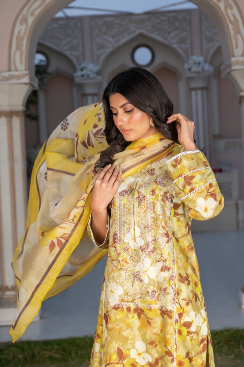 3-PIECE SUIT EMBROIDERED & DIGITAL PRINTED ROSA - Image 4