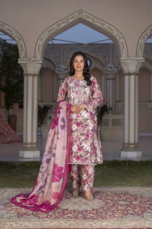3-PIECE SUIT EMBROIDERED & DIGITAL PRINTED