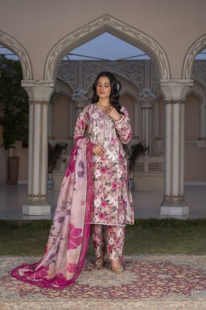 3-PIECE SUIT EMBROIDERED & DIGITAL PRINTED