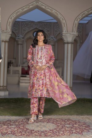 3-PIECE SUIT EMBROIDERED & DIGITAL PRINTED