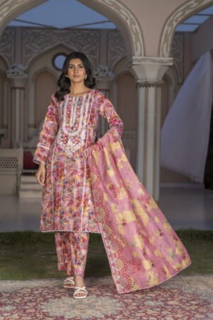 3-PIECE SUIT EMBROIDERED & DIGITAL PRINTED