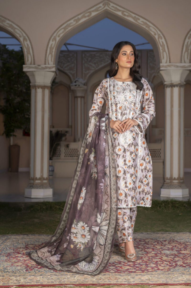 3-PIECE SUIT EMBROIDERED & DIGITAL PRINTED