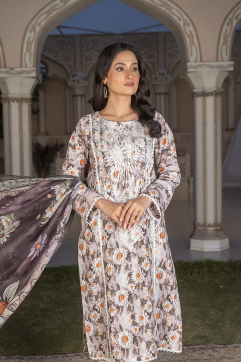 3-PIECE SUIT EMBROIDERED & DIGITAL PRINTED
