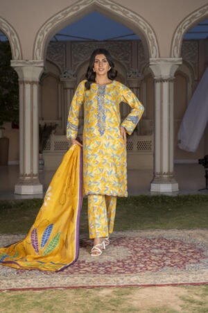 3-PIECE SUIT EMBROIDERED & DIGITAL PRINTED