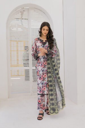 3-PIECE SUIT EMBROIDERED & DIGITAL PRINTED