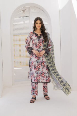 3-PIECE SUIT EMBROIDERED & DIGITAL PRINTED