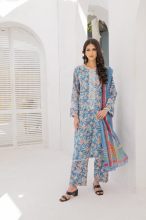 3-PIECE SUIT EMBROIDERED & DIGITAL PRINTED