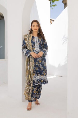 3-PIECE SUIT EMBROIDERED & DIGITAL PRINTED