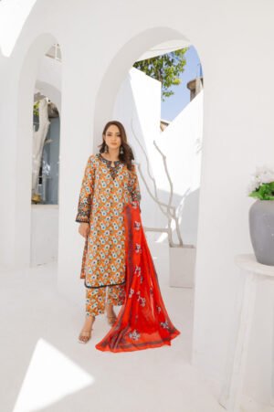 3-PIECE SUIT EMBROIDERED & DIGITAL PRINTED