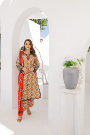 3-PIECE SUIT EMBROIDERED & DIGITAL PRINTED