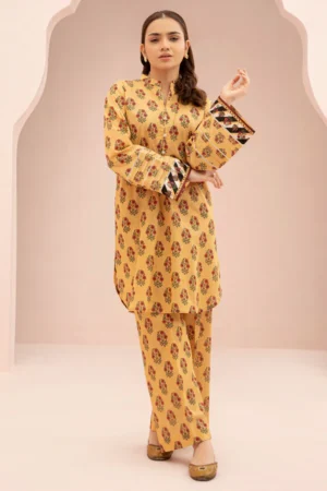 ZELLBURY MUSTARD 2-PIECE PRINTED SUIT 5222