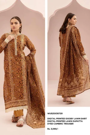 ZELLBURY MUSTARD   3-PIECE PRINTED  SUIT 5249