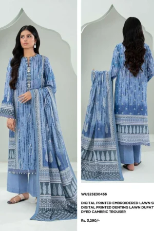 ZELLBURY BLUE 3-PIECE PRINTED  SUIT 5252
