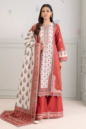 ZELLBURY RED  3-PIECE PRINTED  SUIT 5254