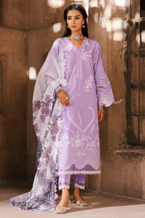 ZELLBURY LILAC 3-PIECE CHIKANKARI  SUIT 5271
