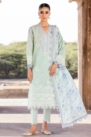 ZELLBURY MINT   3-PIECE CHIKANKARI  SUIT 5272