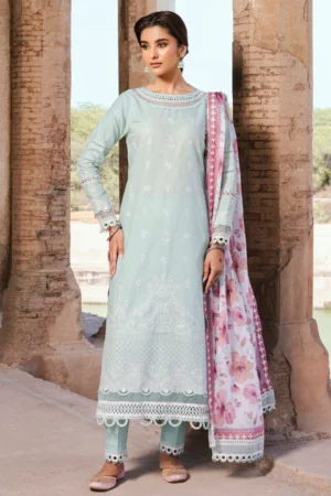 ZELLBURY MINT GREEN 3-PIECE CHIKANKARI  SUIT 5278