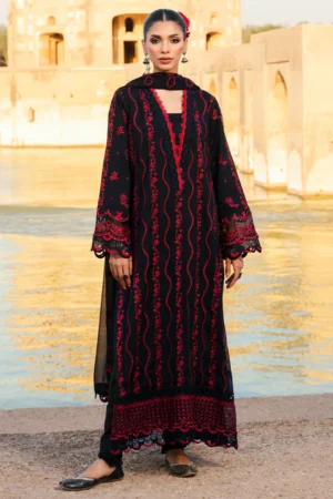 ZELLBURY BLACK  3-PIECE CHIKANKARI  SUIT 5283