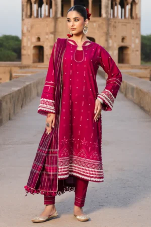 ZELLBURY HOT PINK    3-PIECE CHIKANKARI  SUIT 5284
