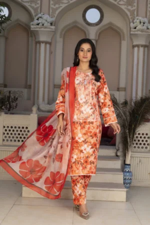 3-PIECE SUIT EMBROIDERED & DIGITAL PRINTED ROSA