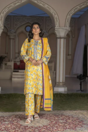 3-PIECE SUIT EMBROIDERED & DIGITAL PRINTED ROSA