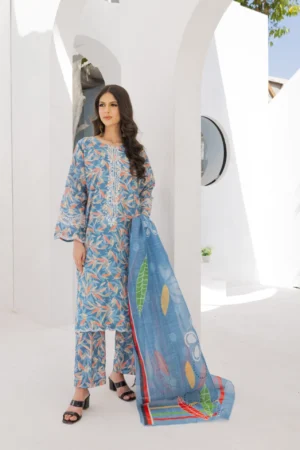 3-PIECE SUIT EMBROIDERED & DIGITAL PRINTED ROSA