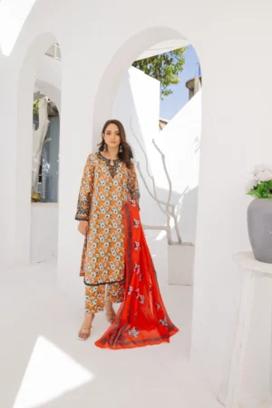 3-PIECE SUIT EMBROIDERED & DIGITAL PRINTED ROSA