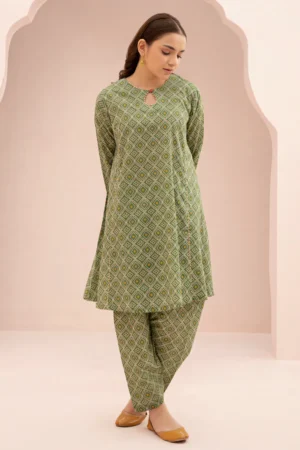 ZELLBURY GREEN  2-PIECE PRINTED SUIT 5219