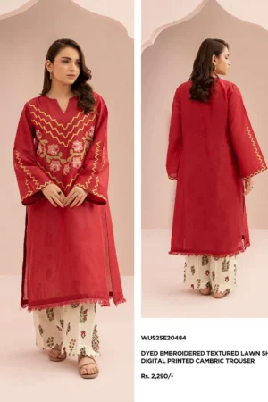 ZELLBURY RED 2-PIECE PRINTED SUIT 5232